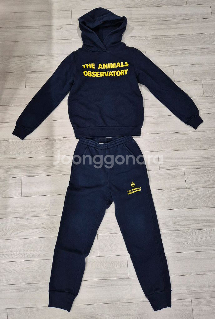 타오 키즈 로고 프린팅 후드티 조거팬츠 세트 10y--1