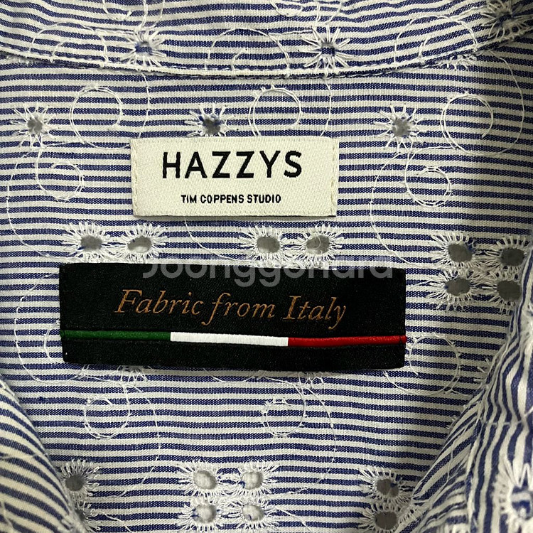 헤지스 스트라이프 아일렛 펀칭 블라우스--4