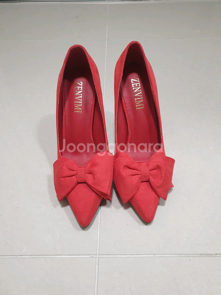 지니미 리본 포인티 펌프스--0