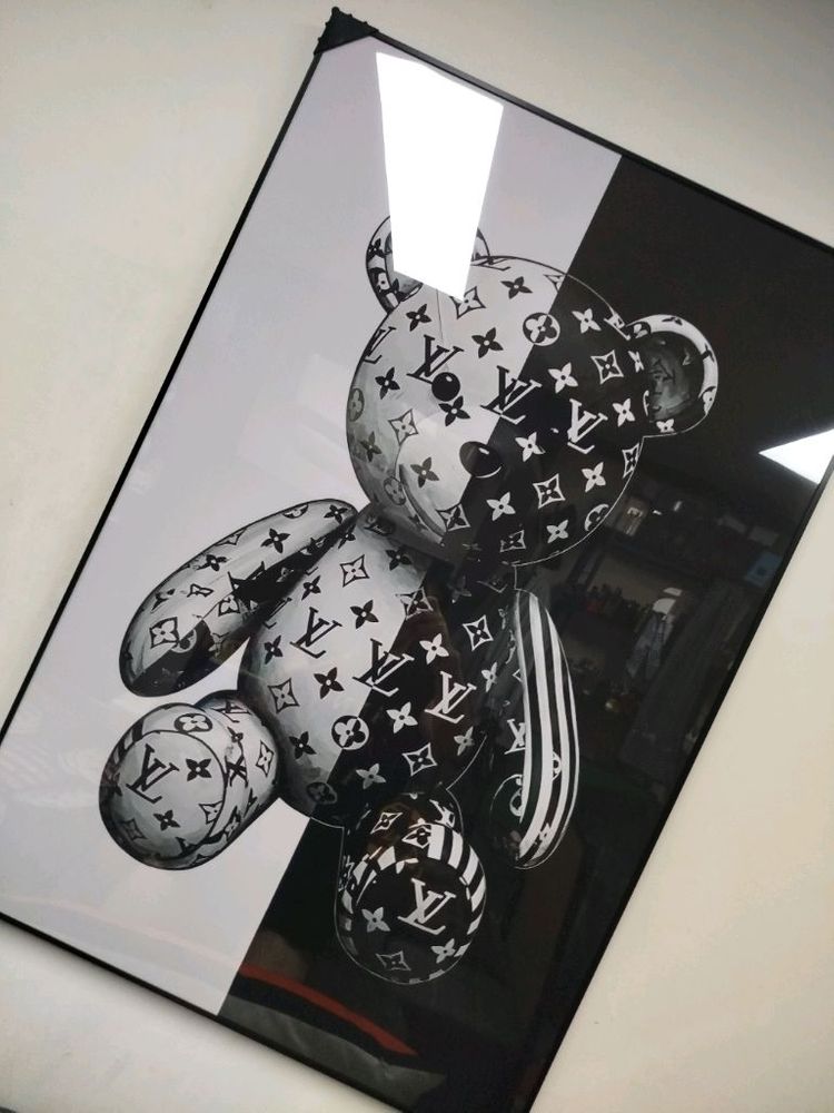 루이비통 베어브릭 피규어 카우스 대형 그림 액자 명품그림 명품액자 인테리어소품 인테리어액자 곰그림--1