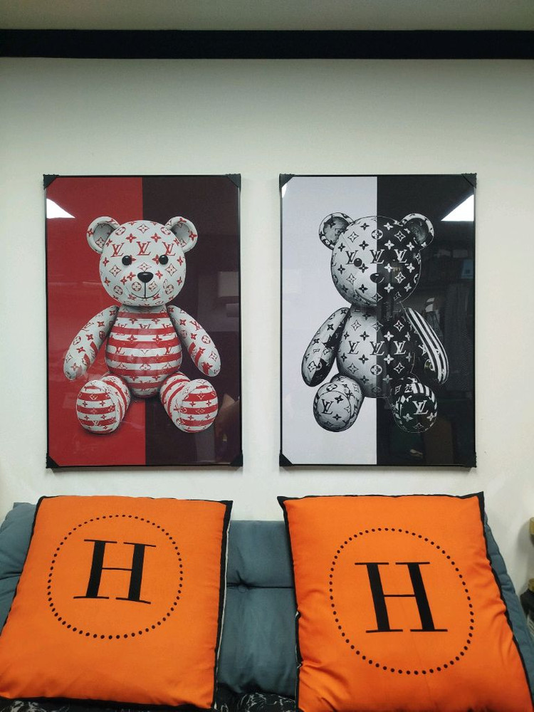루이비통 베어브릭 피규어 카우스 대형 그림 액자 명품그림 명품액자 인테리어소품 인테리어액자 곰그림--2
