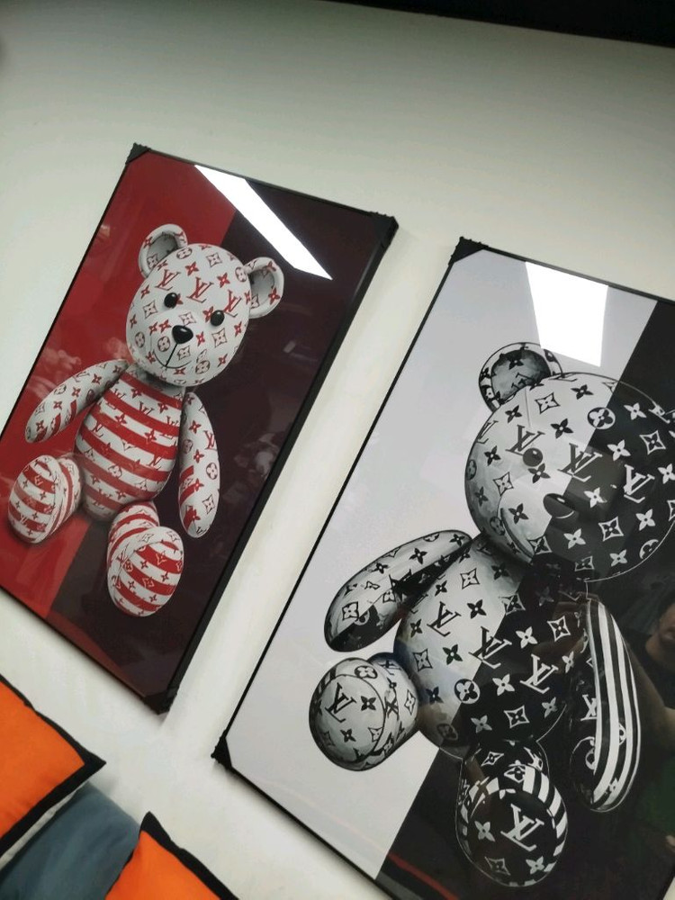 루이비통 베어브릭 피규어 카우스 대형 그림 액자 명품그림 명품액자 인테리어소품 인테리어액자 곰그림--5