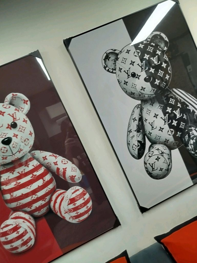 루이비통 베어브릭 피규어 카우스 대형 그림 액자 명품그림 명품액자 인테리어소품 인테리어액자 곰그림--9
