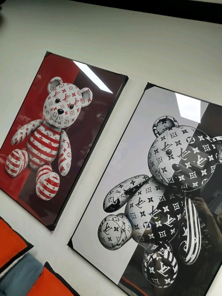 루이비통 베어브릭 피규어 카우스 대형 그림 액자 명품그림 명품액자 인테리어소품 인테리어액자 곰그림--7