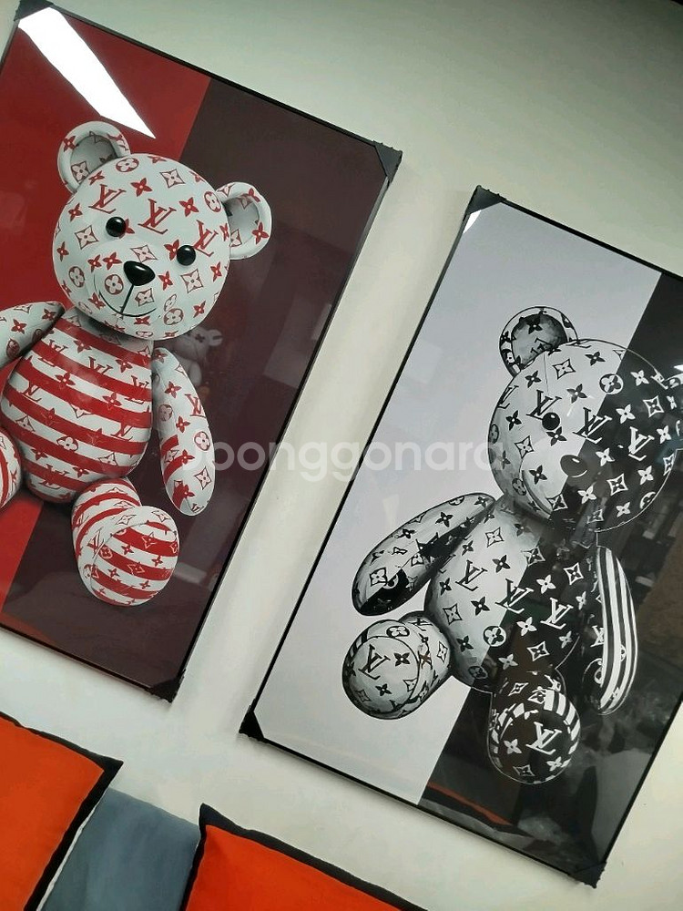 루이비통 베어브릭 피규어 카우스 대형 그림 액자 명품그림 명품액자 인테리어소품 인테리어액자 곰그림--6