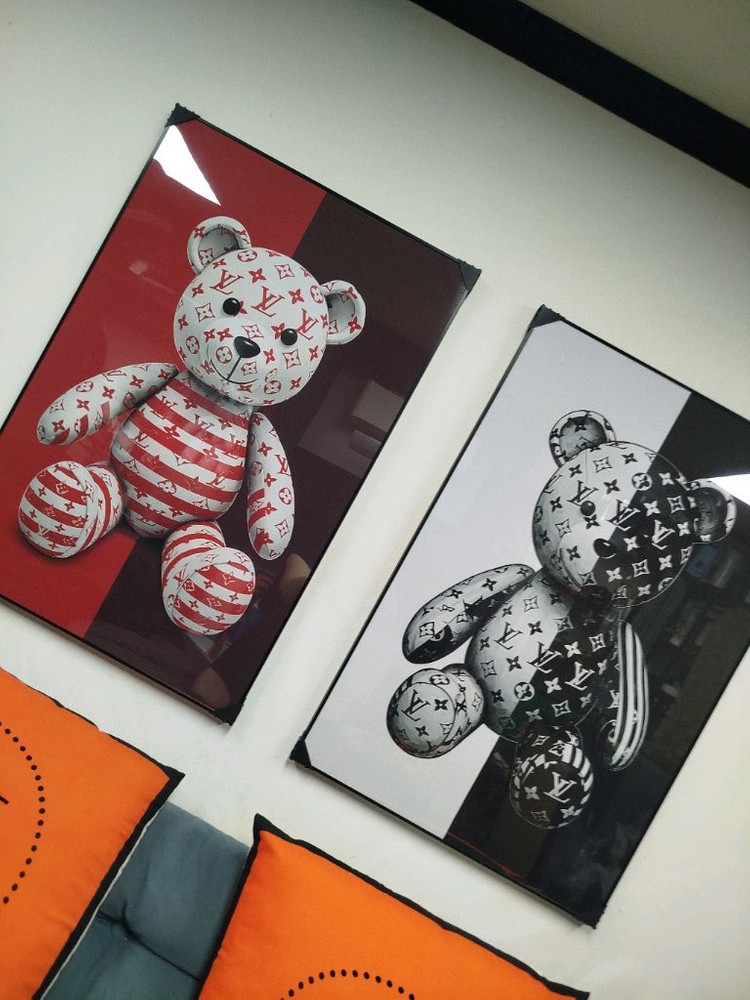 루이비통 베어브릭 피규어 카우스 대형 그림 액자 명품그림 명품액자 인테리어소품 인테리어액자 곰그림--8