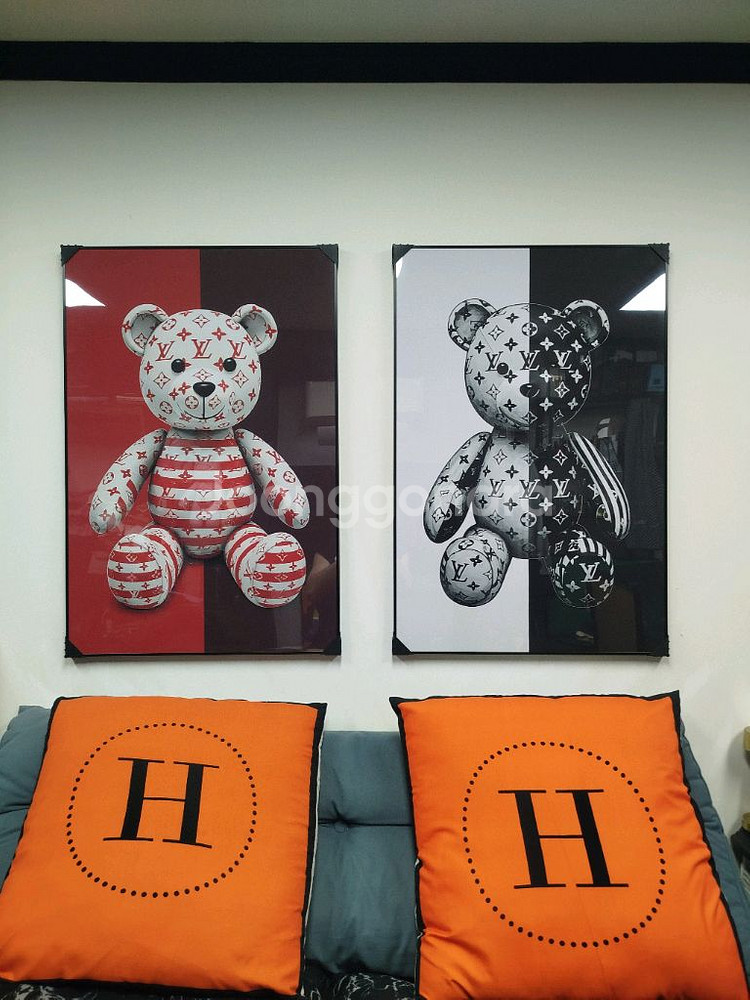 루이비통 베어브릭 피규어 카우스 대형 그림 액자 명품그림 명품액자 인테리어소품 인테리어액자 곰그림--2