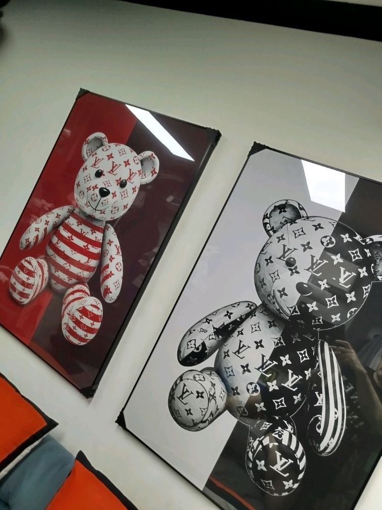 루이비통 베어브릭 피규어 카우스 대형 그림 액자 명품그림 명품액자 인테리어소품 인테리어액자 곰그림--6