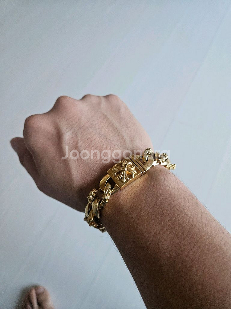 18k 골드 체인 팔찌--0