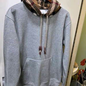 버버리 체크 후드티