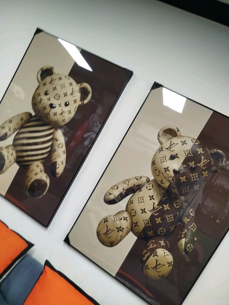 루이비통 베어브릭 피규어 카우스 대형 그림 액자 명품그림 명품액자 인테리어소품 인테리어액자 곰그림--5
