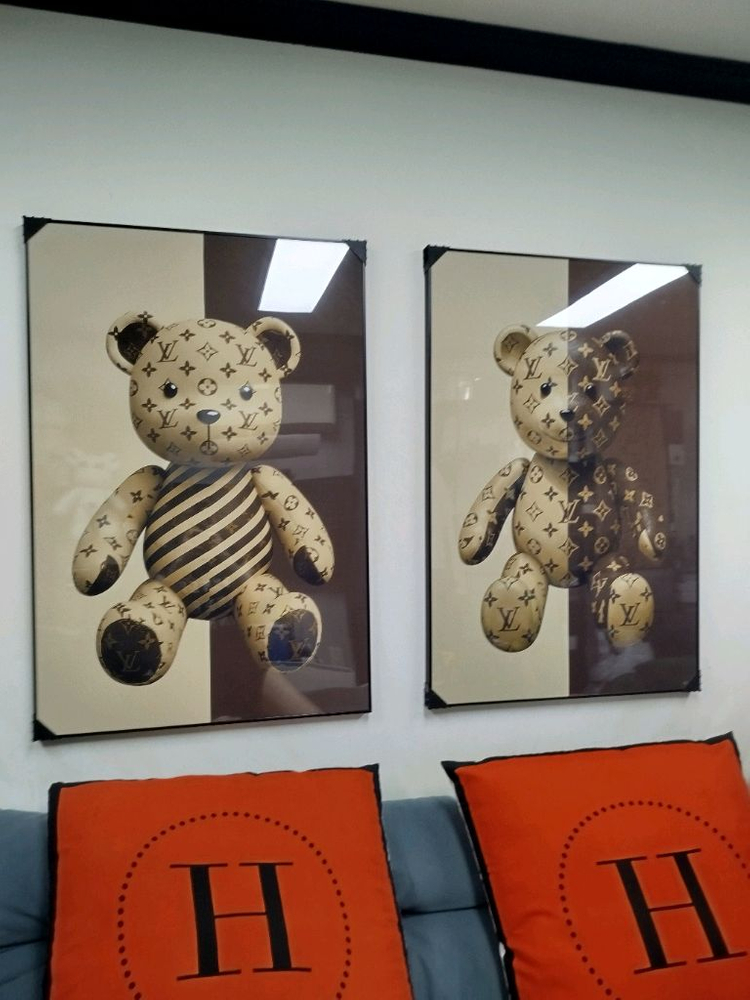 루이비통 베어브릭 피규어 카우스 대형 그림 액자 명품그림 명품액자 인테리어소품 인테리어액자 곰그림--3