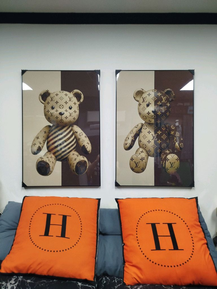 루이비통 베어브릭 피규어 카우스 대형 그림 액자 명품그림 명품액자 인테리어소품 인테리어액자 곰그림--4