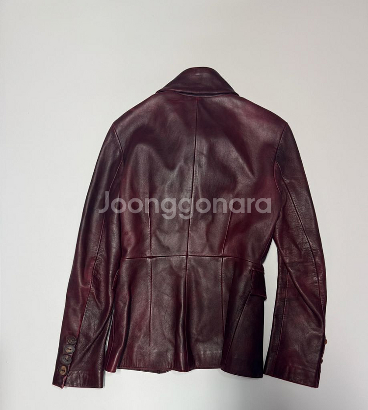 여성 빈티지 버건디 락시크 리얼 양가죽 자켓 44--1