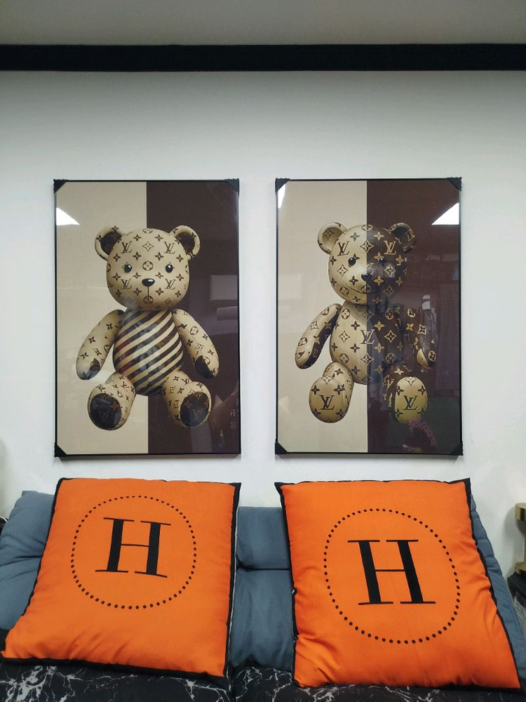 루이비통 베어브릭 피규어 카우스 대형 그림 액자 명품그림 명품액자 인테리어소품 인테리어액자 곰그림--2