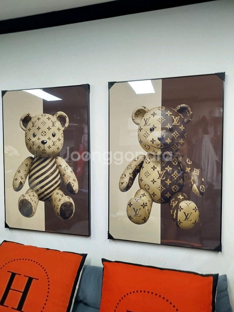 루이비통 베어브릭 피규어 카우스 대형 그림 액자 명품그림 명품액자 인테리어소품 인테리어액자 곰그림--4