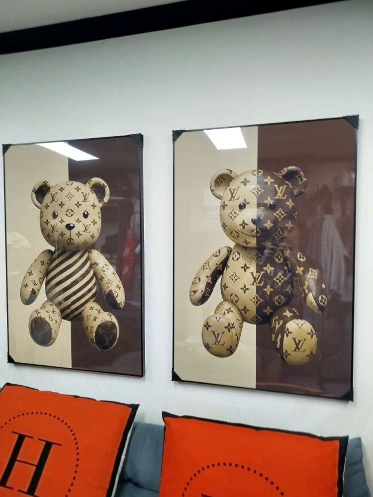 루이비통 베어브릭 피규어 카우스 대형 그림 액자 명품그림 명품액자 인테리어소품 인테리어액자 곰그림--4