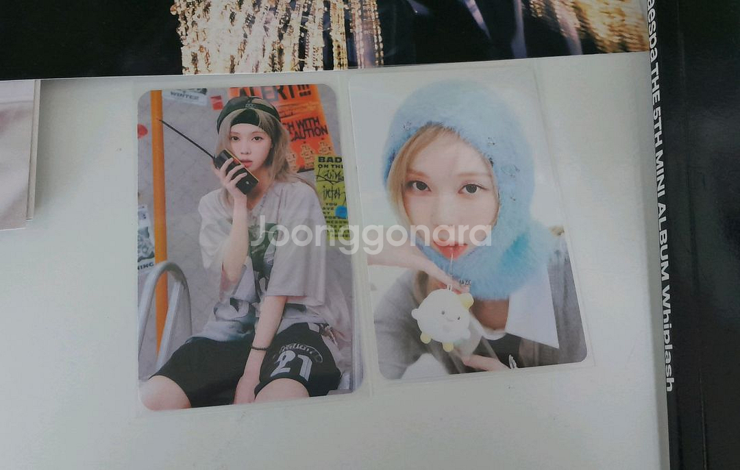 일괄 덤드림)에스파 위플래쉬 윈터앨범2과 윈터 포카2장--1