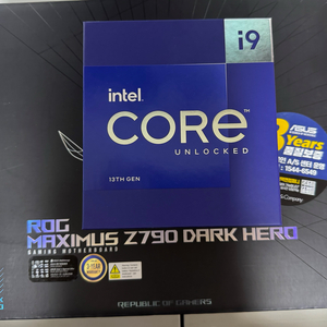인텔 코어 i9-13900K CPU + ASUS ROG Z790 MAXIMUS DARKHERO (서울 직거래)
