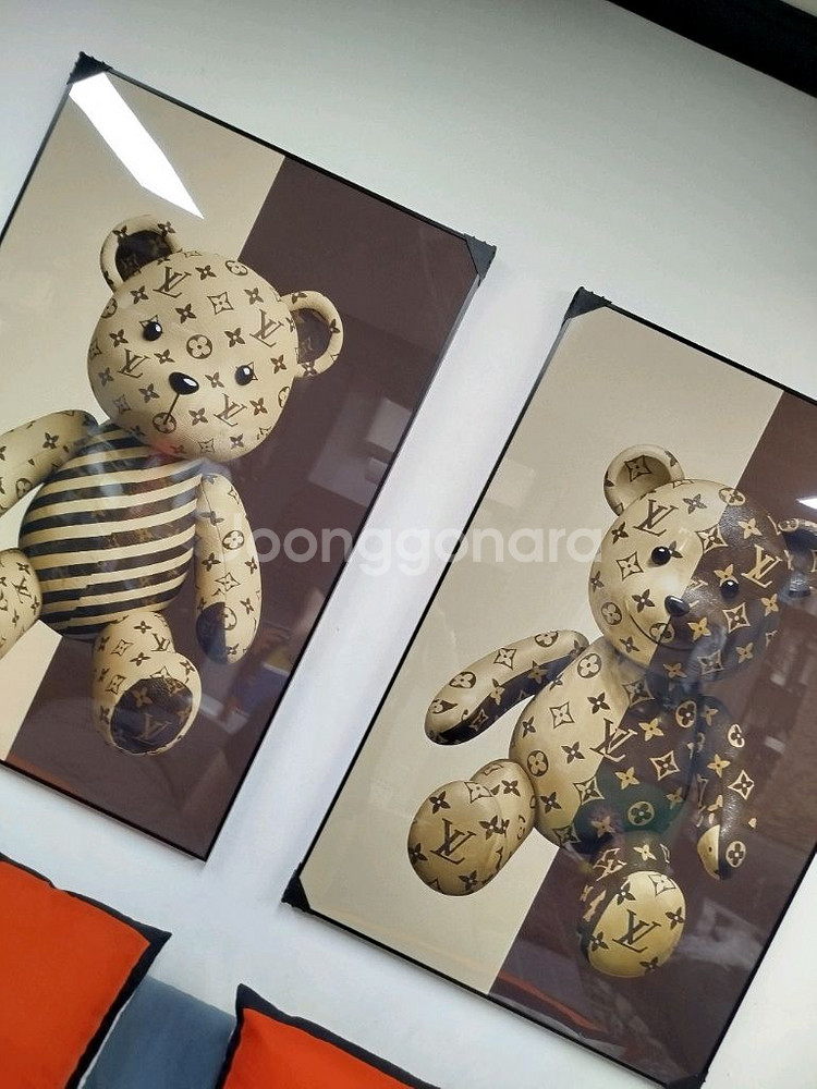 루이비통 베어브릭 피규어 카우스 대형 그림 액자 명품그림 명품액자 인테리어소품 인테리어액자 곰그림--1