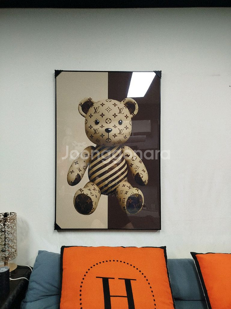 루이비통 베어브릭 피규어 카우스 대형 그림 액자 명품그림 명품액자 인테리어소품 인테리어액자 곰그림--7