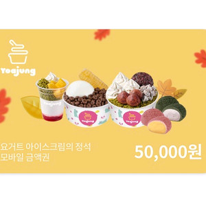 요거트 아이스크림의 정석 요아정 5만원 모바일상품권