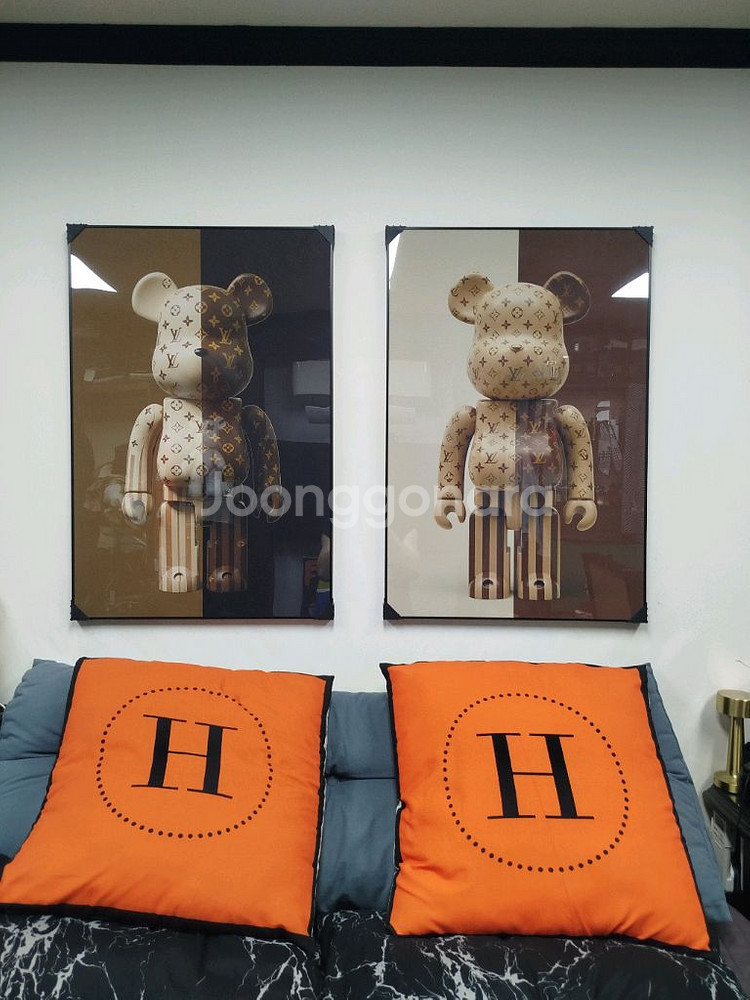 루이비통 베어브릭 피규어 카우스 대형 그림 액자 명품그림 명품액자 인테리어소품 인테리어액자 곰그림--2