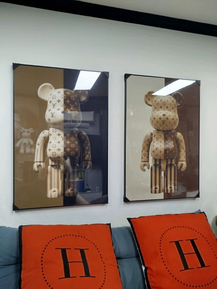루이비통 베어브릭 피규어 카우스 대형 그림 액자 명품그림 명품액자 인테리어소품 인테리어액자 곰그림--4