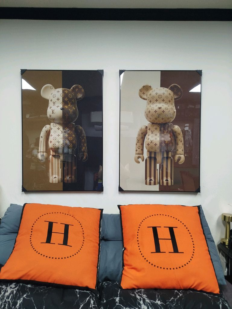 루이비통 베어브릭 피규어 카우스 대형 그림 액자 명품그림 명품액자 인테리어소품 인테리어액자 곰그림--7