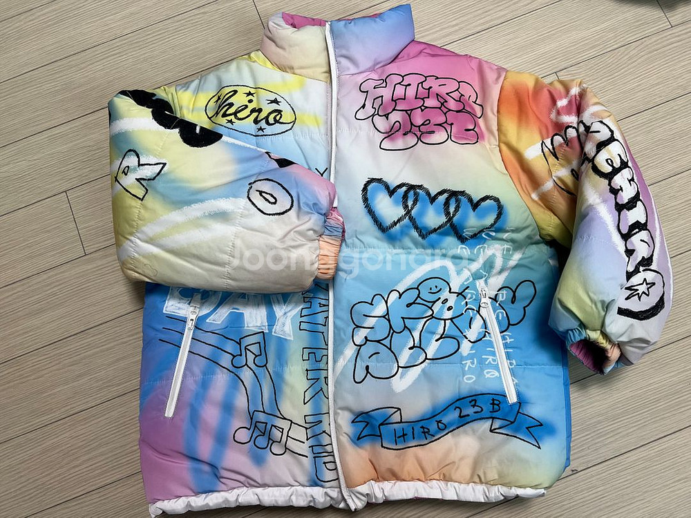 히로 23 드로잉 리버시블 패딩 130 택포--0