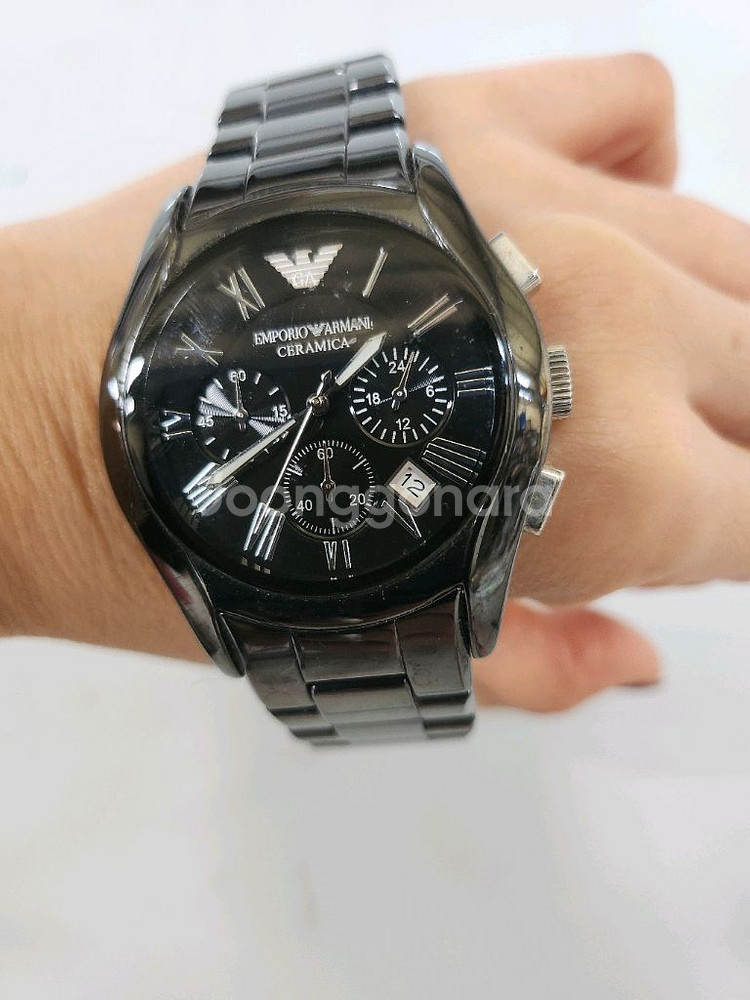 엠포리오 아르마니 AR1400 블랙 세라미카 시계-8만--0