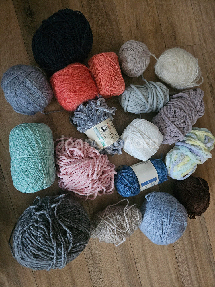 뜨개실 털실 18개--0