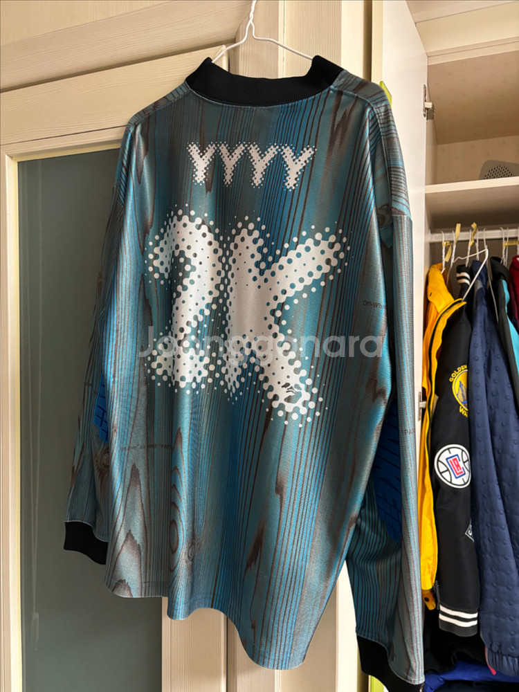 오프화이트 x 나이키 콜라보 긴팔 티셔츠 l--1