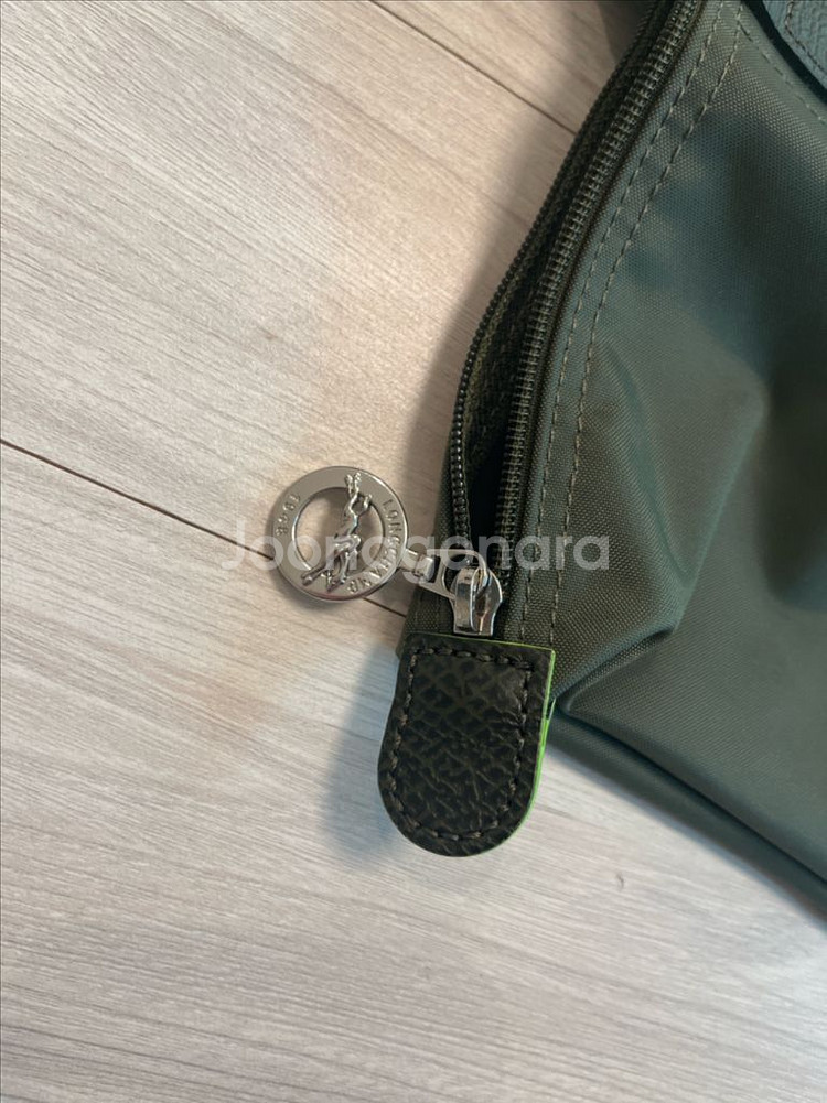 롱샴 정품 르 플리아쥬 그린 M 탑핸들 백--3