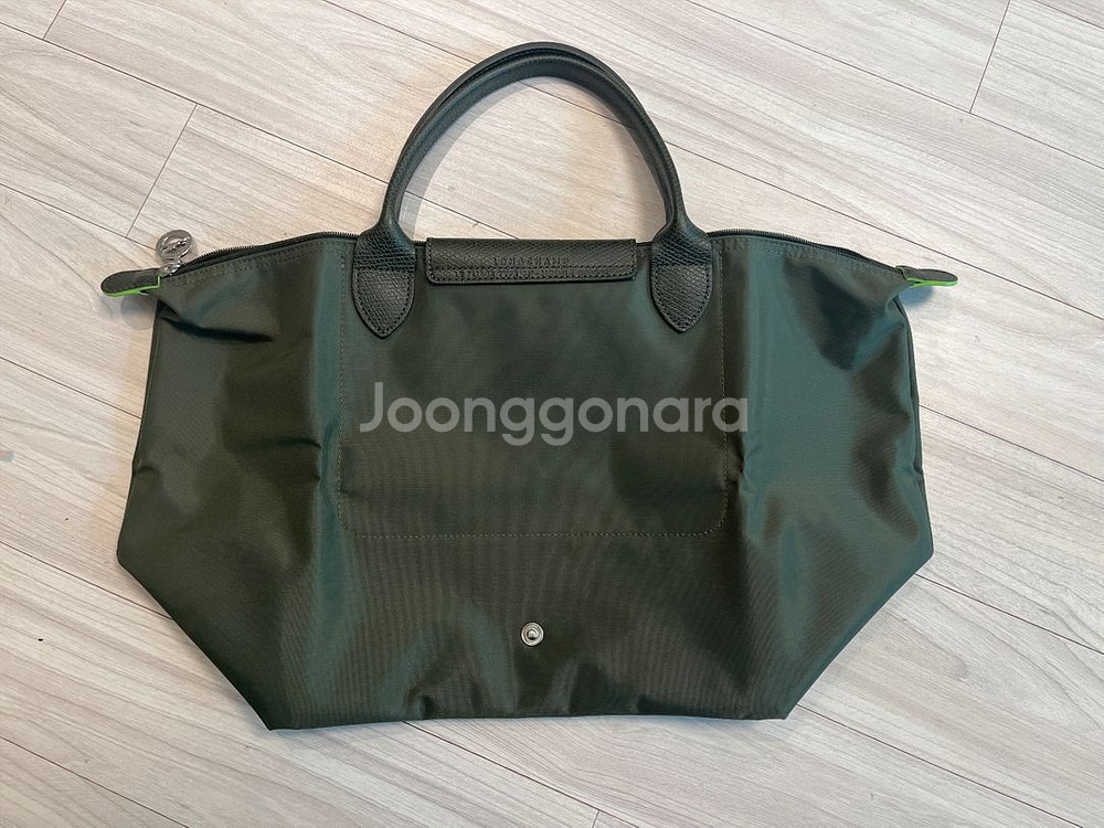 롱샴 정품 르 플리아쥬 그린 M 탑핸들 백--2
