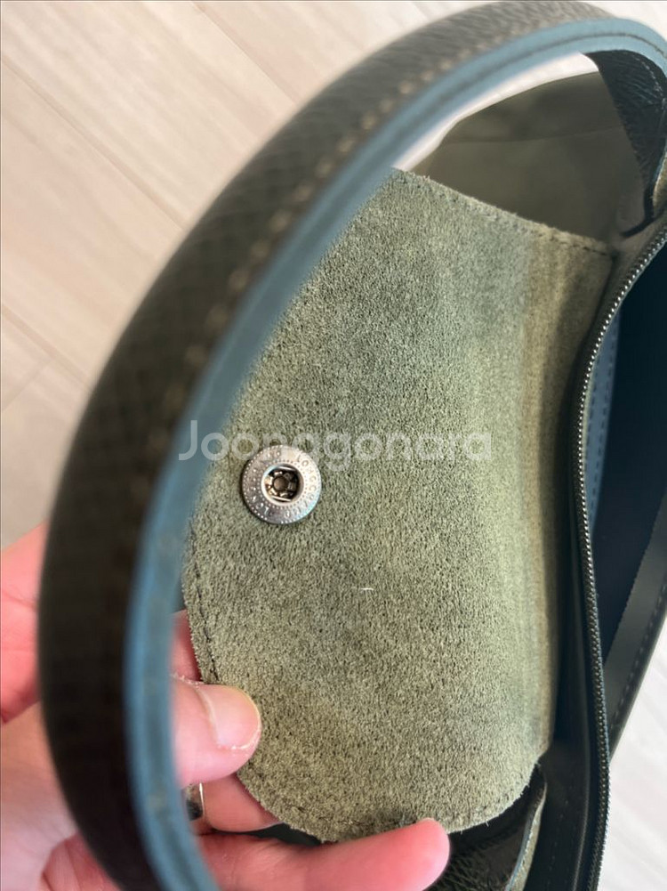 롱샴 정품 르 플리아쥬 그린 M 탑핸들 백--5