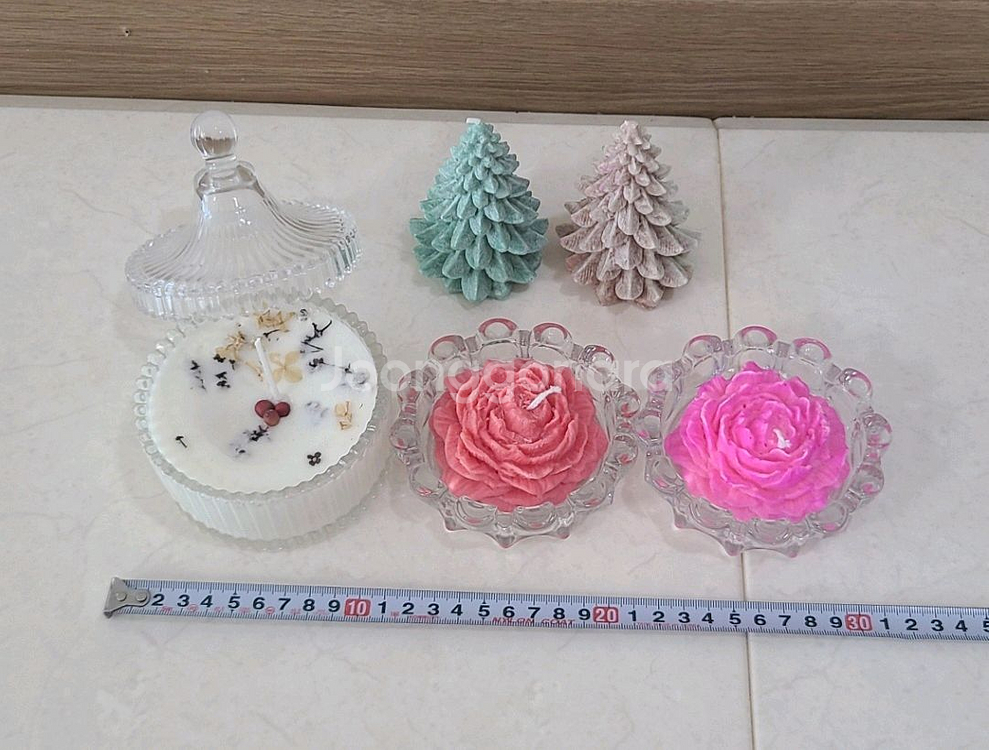 크리스탈 캔들컵 용기 홀더 향초 10개 일괄--2