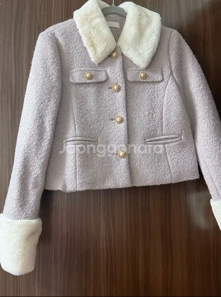 (새상품)로즐리 아이보 부클 울 트위드 퍼 셋업 세트--1