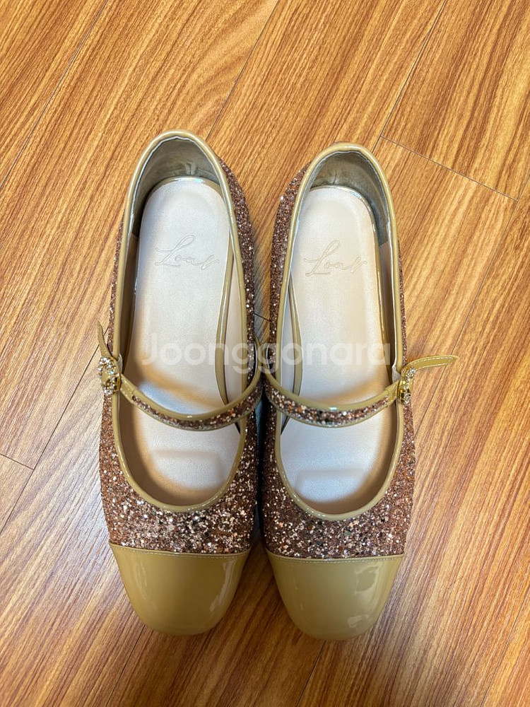 로아르 샤인 글리터 메리제인 플랫슈즈--1