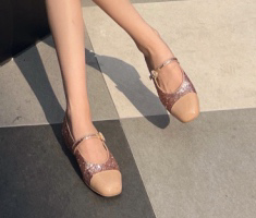 로아르 샤인 글리터 메리제인 플랫슈즈--2