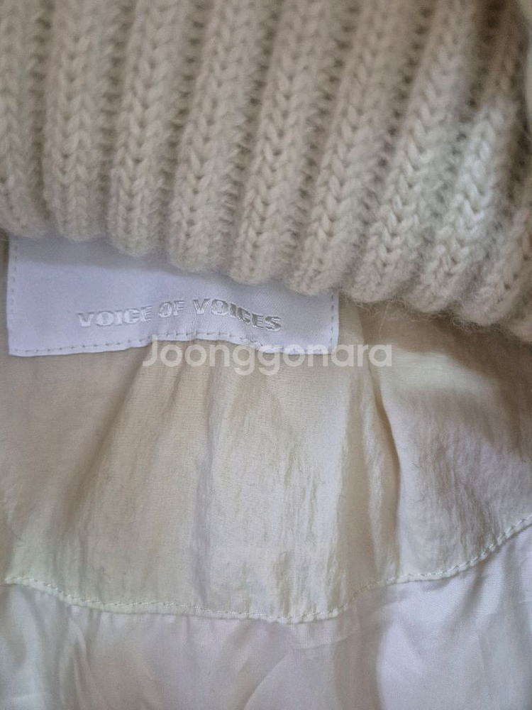 보브 경량구스 소매 니트배색 루즈 패딩점퍼(55~66)--2