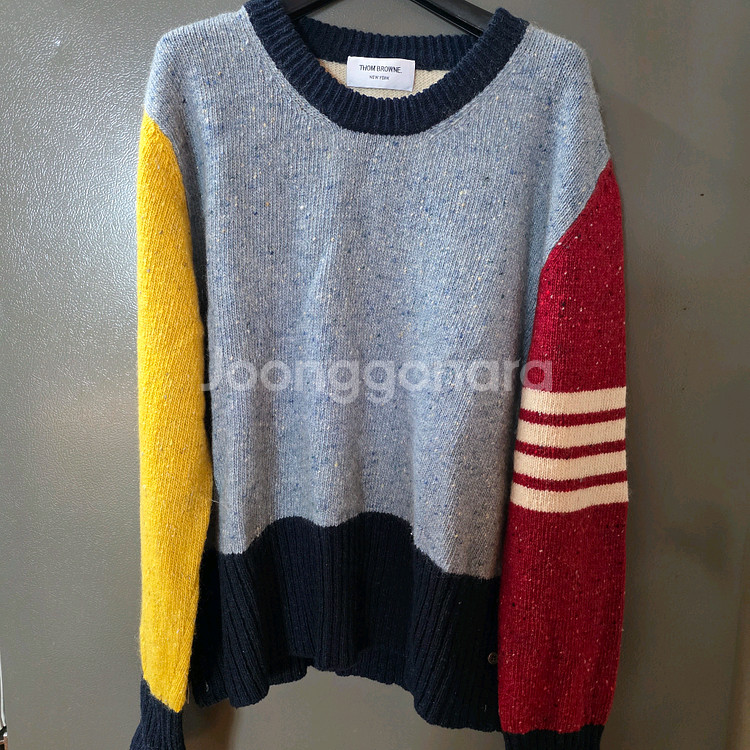 톰브라운 컬러블록 니트 스웨터 사이즈5--0
