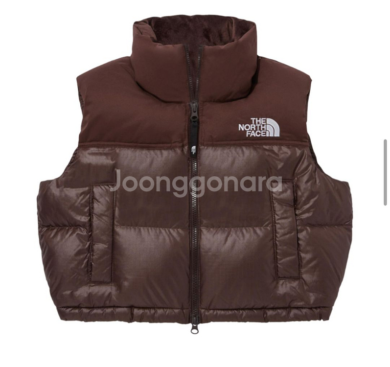 노스페이스 화이트 라벨 눕시 다운 베스트 브라운--0