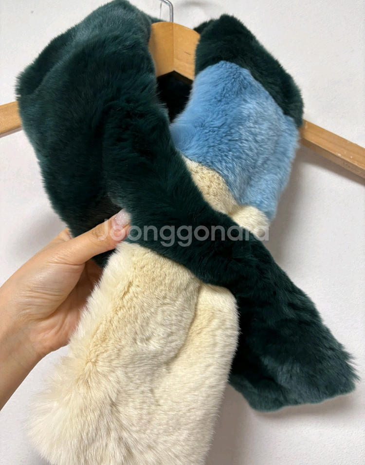 천연 모피 목도리. 래빗 머플러--0