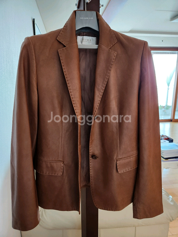 타임 여성 양가죽 자켓 모카브라운 이탈리아 원단--1