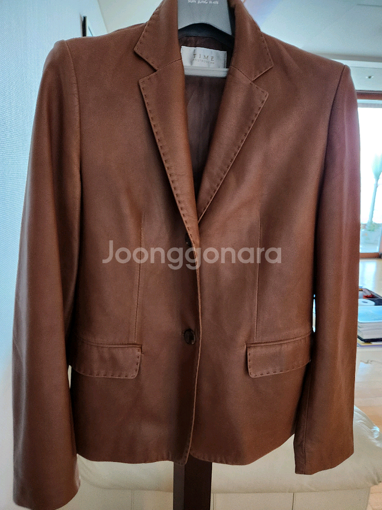타임 여성 양가죽 자켓 모카브라운 이탈리아 원단--2