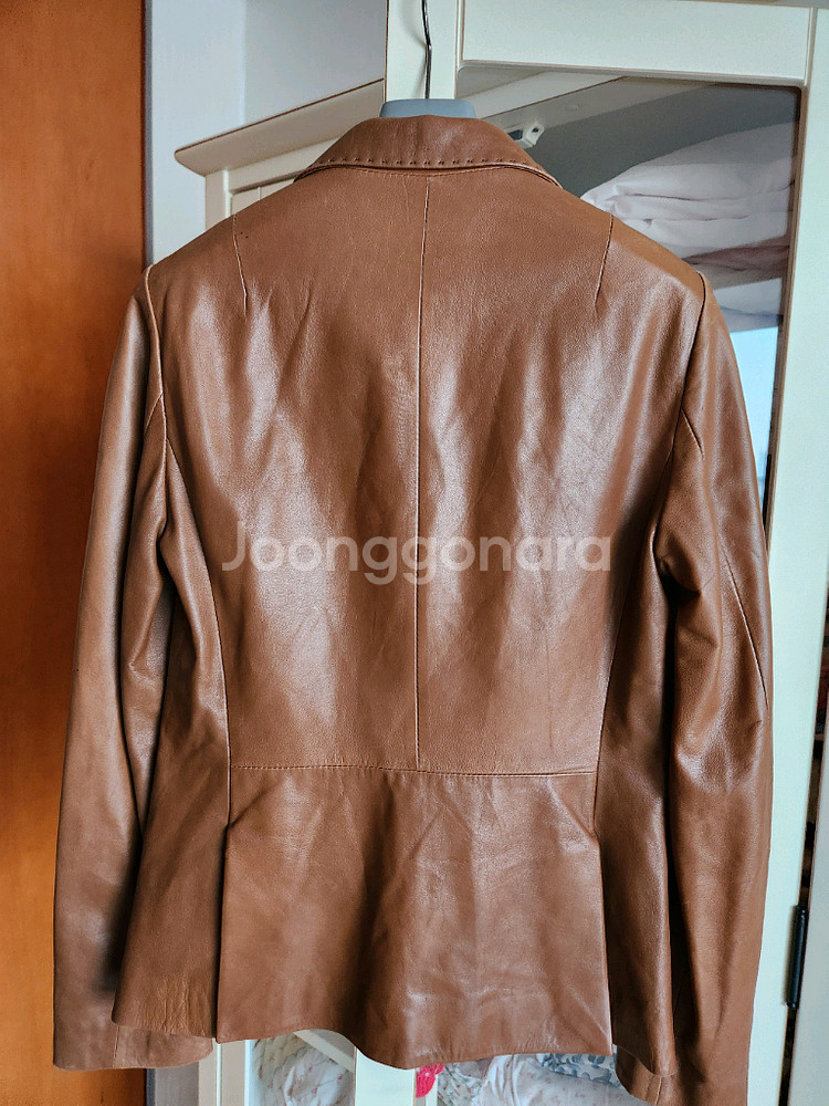 타임 여성 양가죽 자켓 모카브라운 이탈리아 원단--7