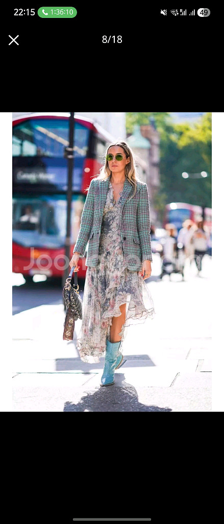 [스페인 왕비착용]산드로 체크 울 자켓+스커트 세트 셋업--1