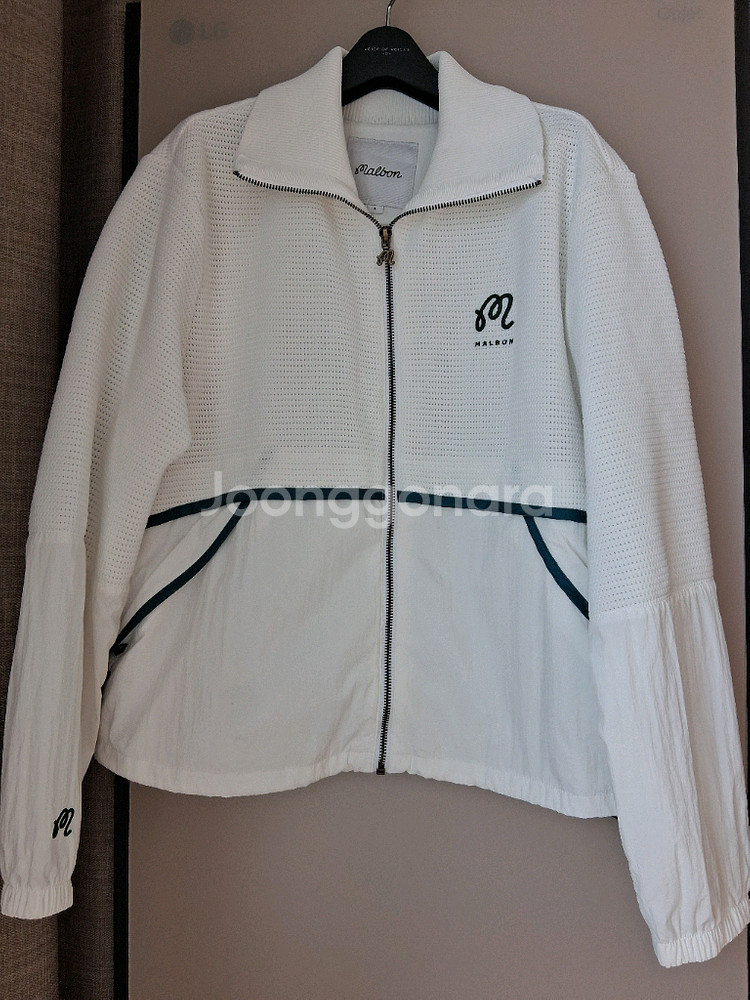 말본 바람막이 골프 여성 아모사 하이브리드 테크 니트 가디건--1