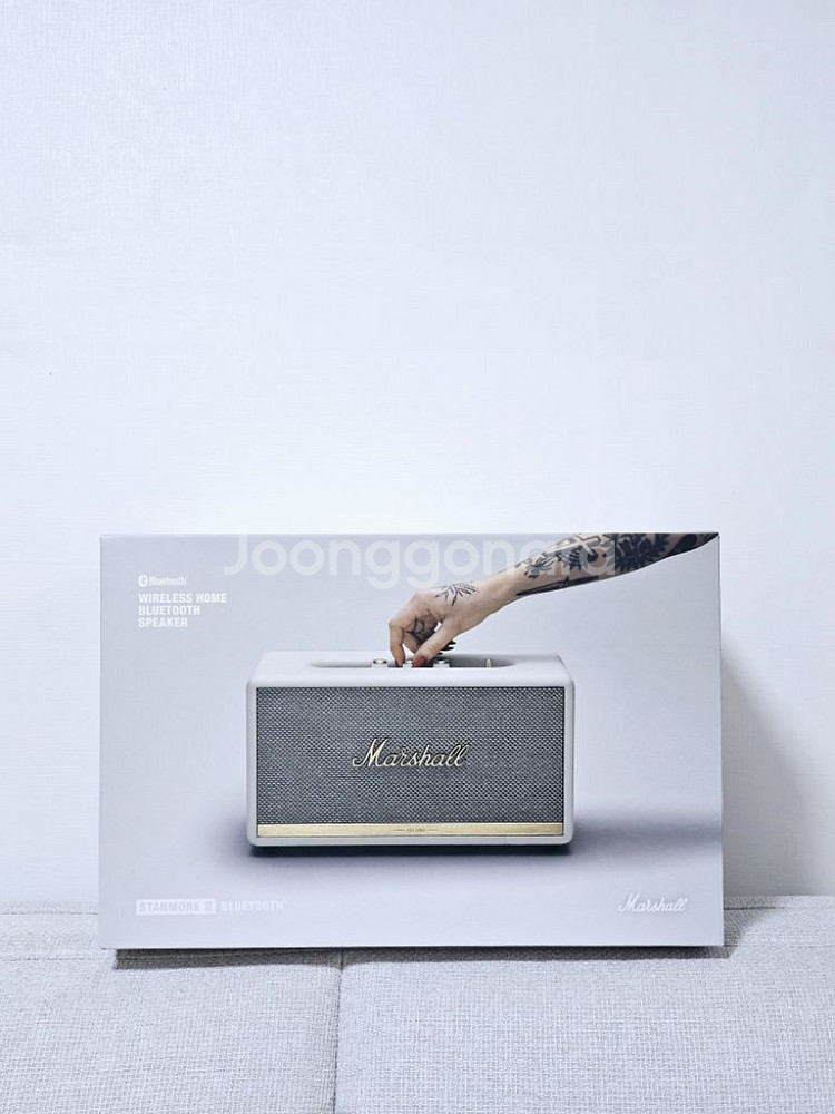 마샬 스탠모어2 화이트 정품 스피커 + 스탠드 팝니다--0